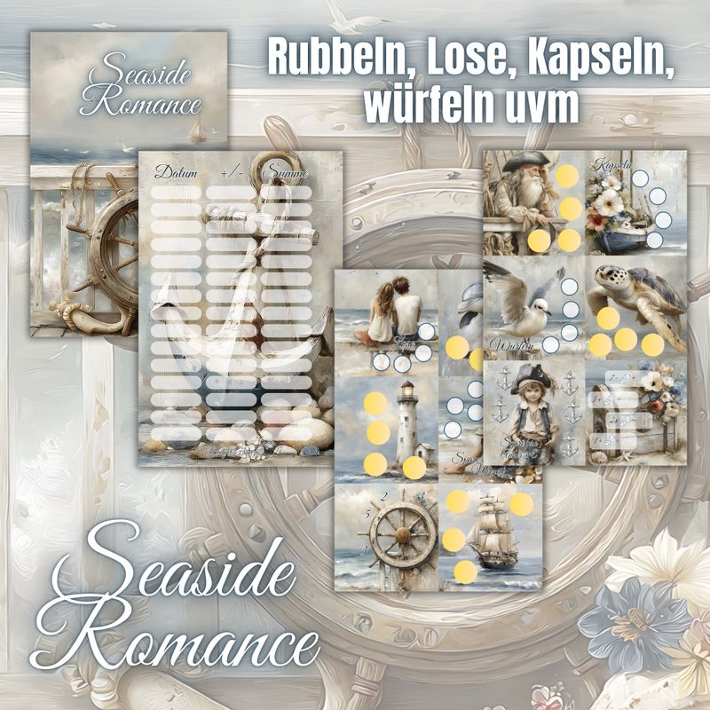 Sparchallenge Mini Jahreschallenge Seaside Romance maritim Budget Sparspiel A6 Binder
