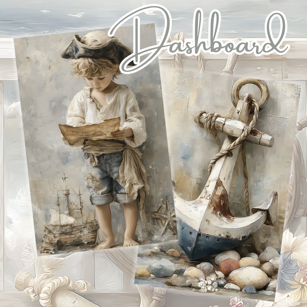 Dashboard maritim kleiner Pirat/Anker Deckblatt Trennblatt Budget für den A6 Binder gedruckt mit Tracker Budgetieren Umschlagmethode