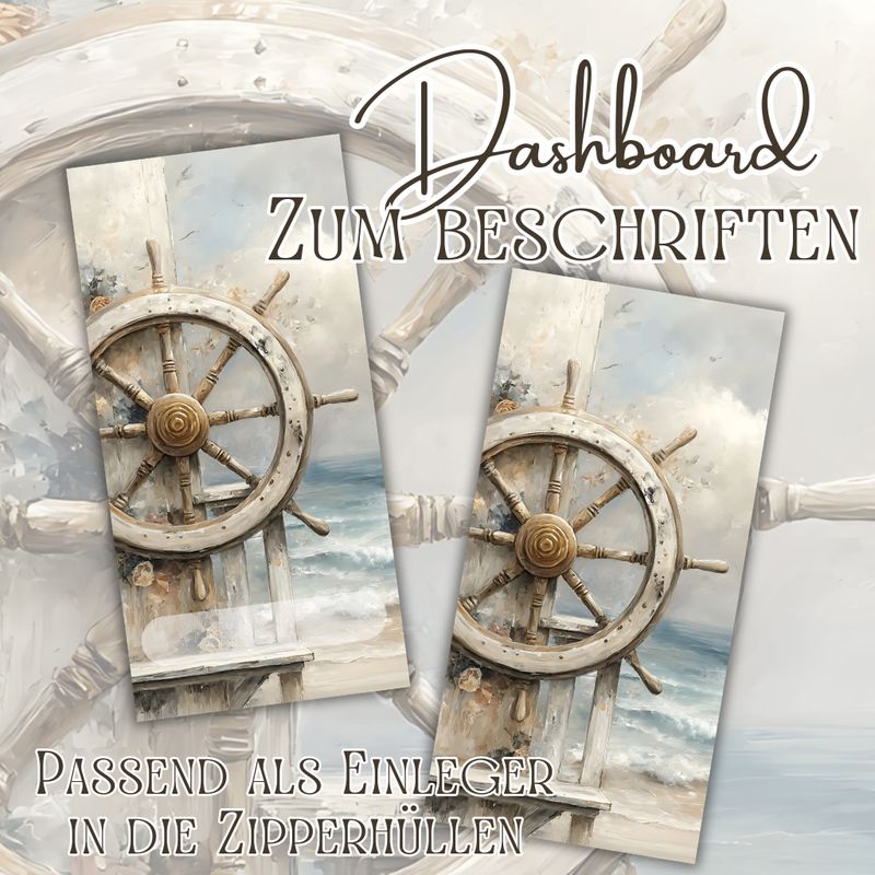 10er Set Dashboard für die Zippertasche Steuerrad Deckblatt Budget für den A6 Binder gedruckt Budgetieren Umschlagmethode