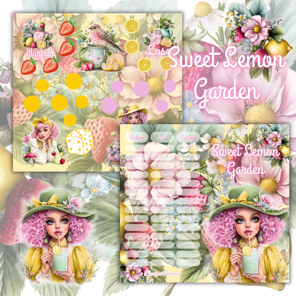 Klappkarte Sweet Lemon Garden Sparspiel Sparchallenge A6 Binder Klappkarte Sweet Lemon Garden Sparspiel Sparchallenge A6 Binder