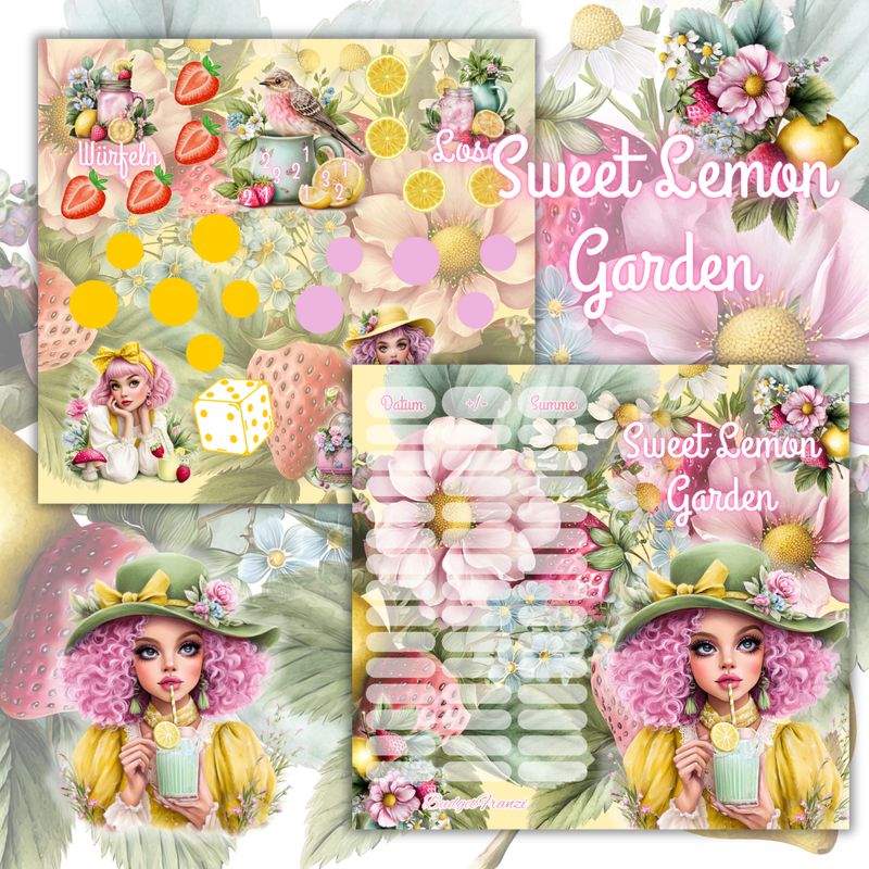 Klappkarte Sweet Lemon Garden Sparspiel Sparchallenge A6 Binder