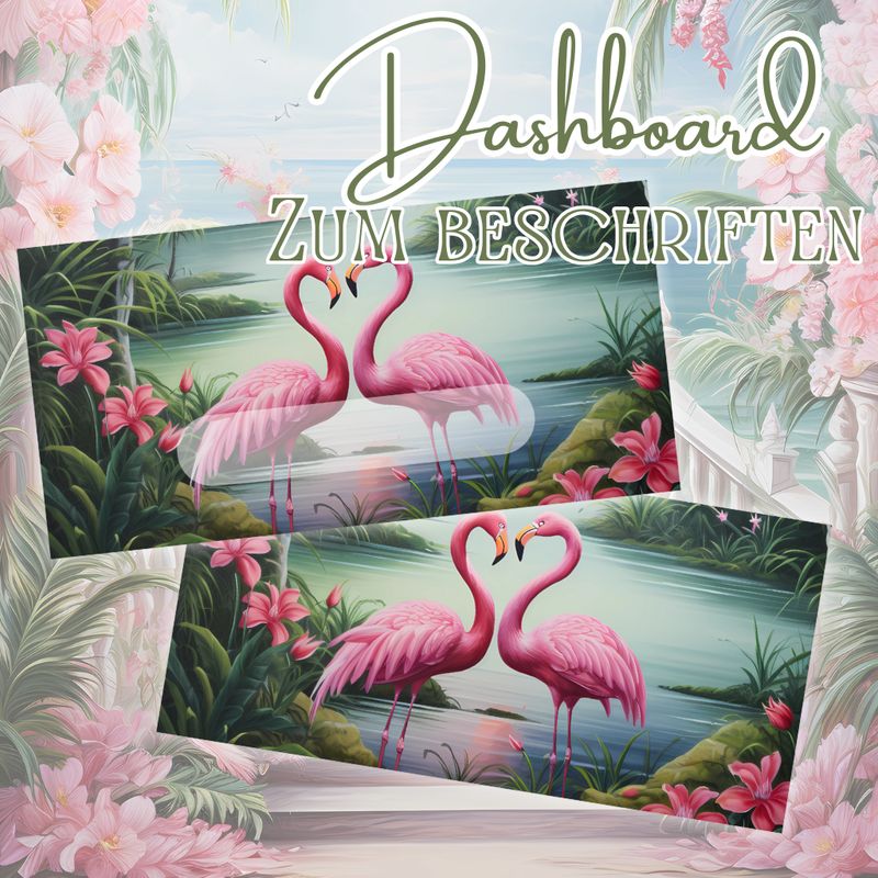 10er Set Dashboard für die Zippertasche Flamingo Deckblatt Budget für den A6 Binder gedruckt Budgetieren Umschlagmethode