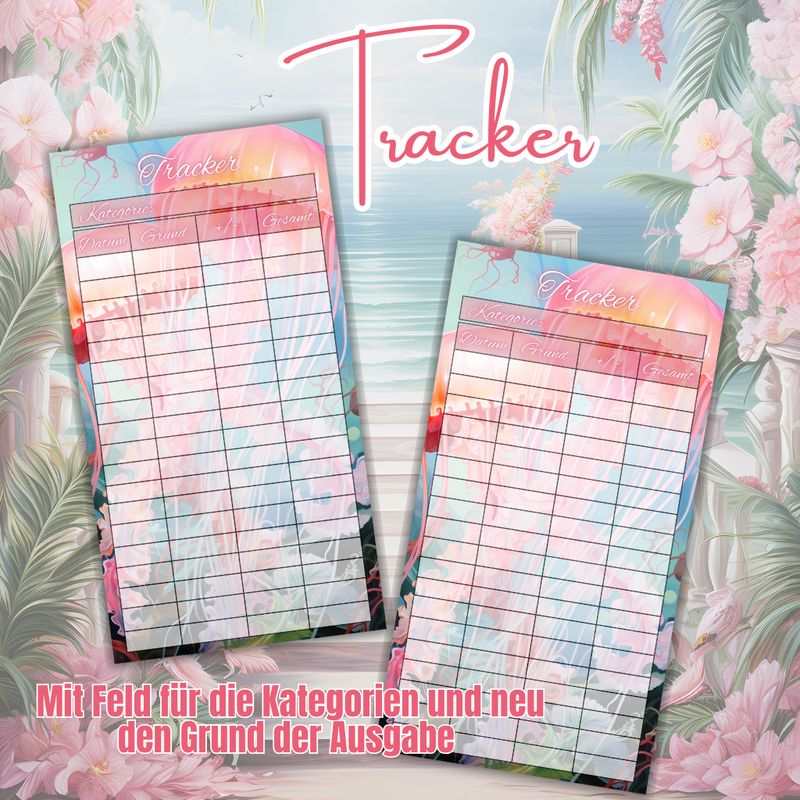 10er Set Qualle Budget Tracker A6 Binder beidseitig bedruckt und matt foliert Umschlagmethode