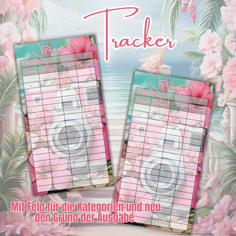 10er Set Kamera Budget Tracker A6 Binder beidseitig bedruckt und matt foliert Umschlagmethode