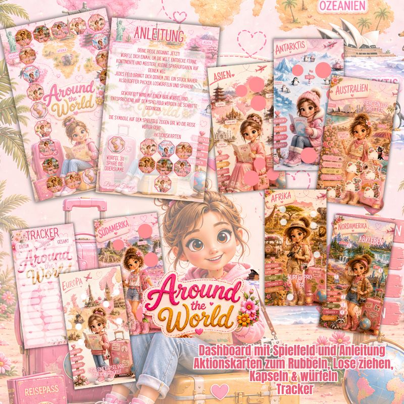 Sparspiel Around the world und Aktionen Budget Sparspiel A6 Binder