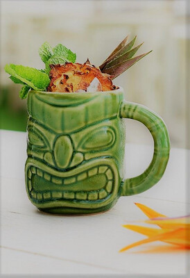 Vaso Verde TIKI 16 oz vidrio (Precio por Unidad)