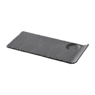 Plato porcelana negra 11-1/2”x5-1/4”