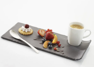 Plato porcelana negra 11-1/2”x5-1/4”