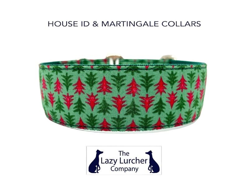 Festive Trees Greyhound Collar