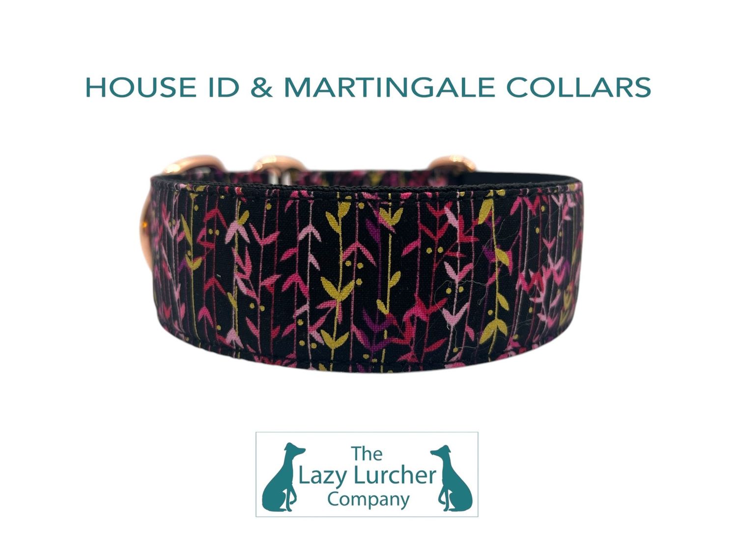 Pink & Gold Bamboo Sighthound Collar