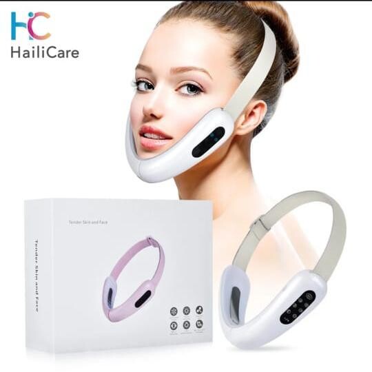 Electric LED Photon Face Slim V-Line Lift Up Belt Machine Therapy Facial Lifting Device Infrared Face Slimming Vibration Massage