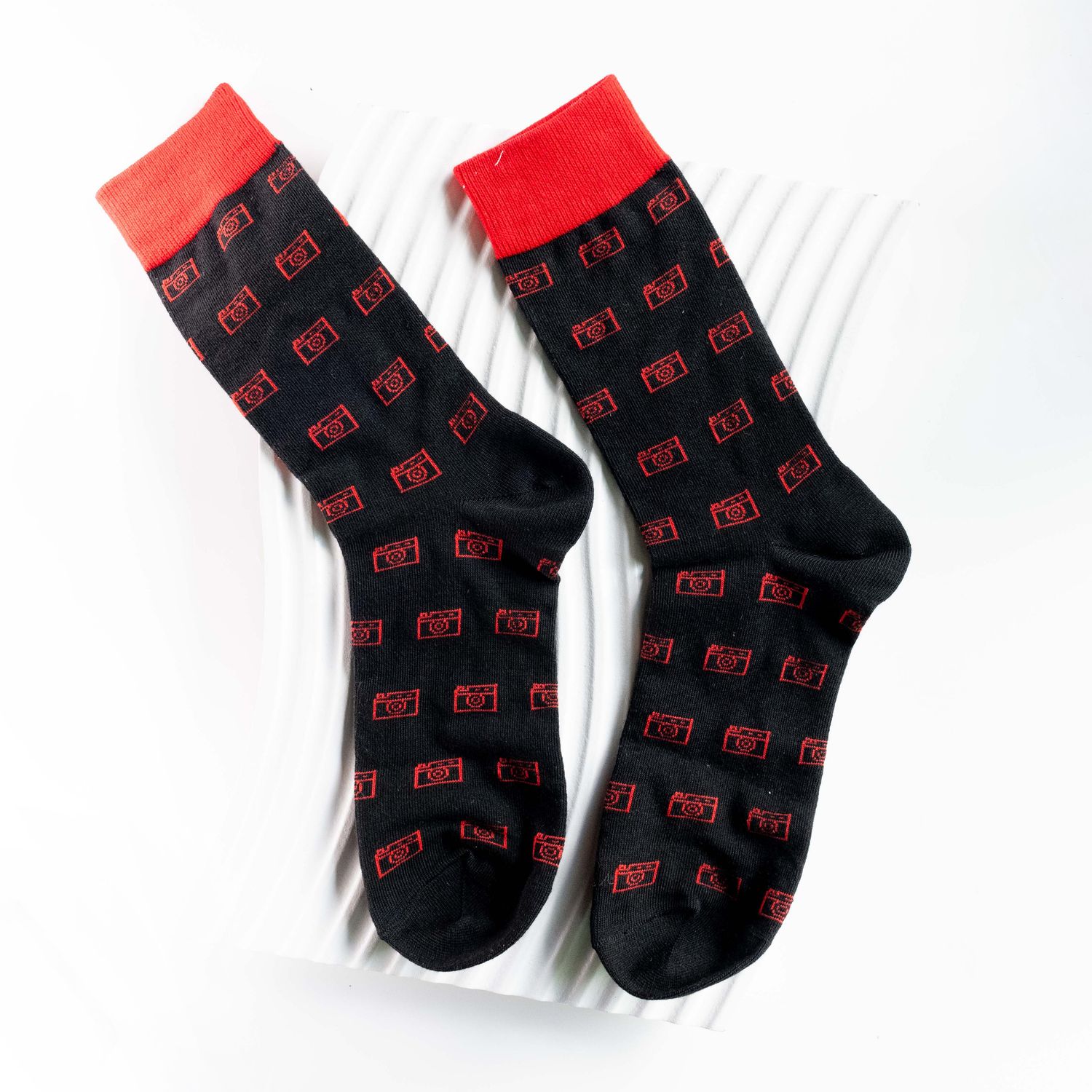 Cotton Men&#39;s Socks | Mini Red Cameras