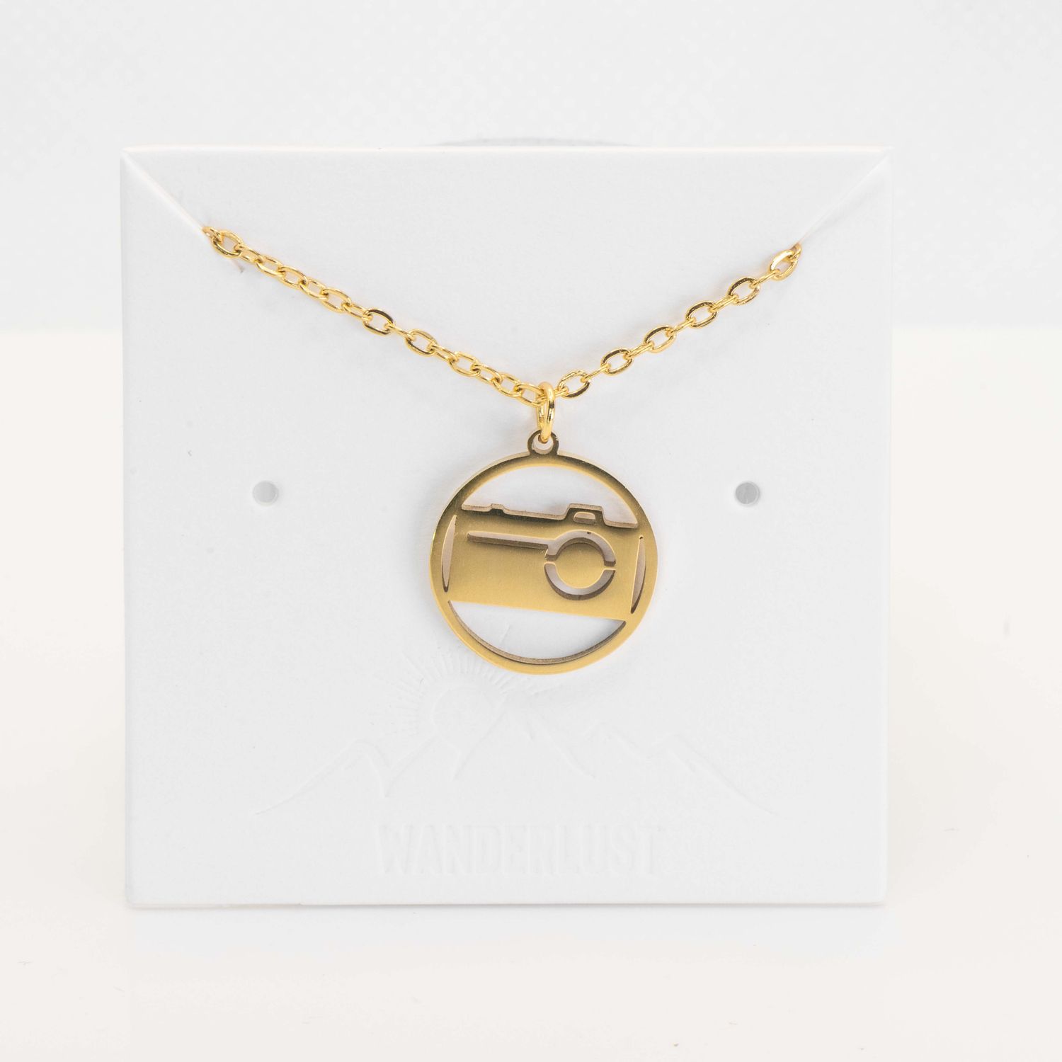 Stainless Steel Camera in a Circle Choker | Golden Plated