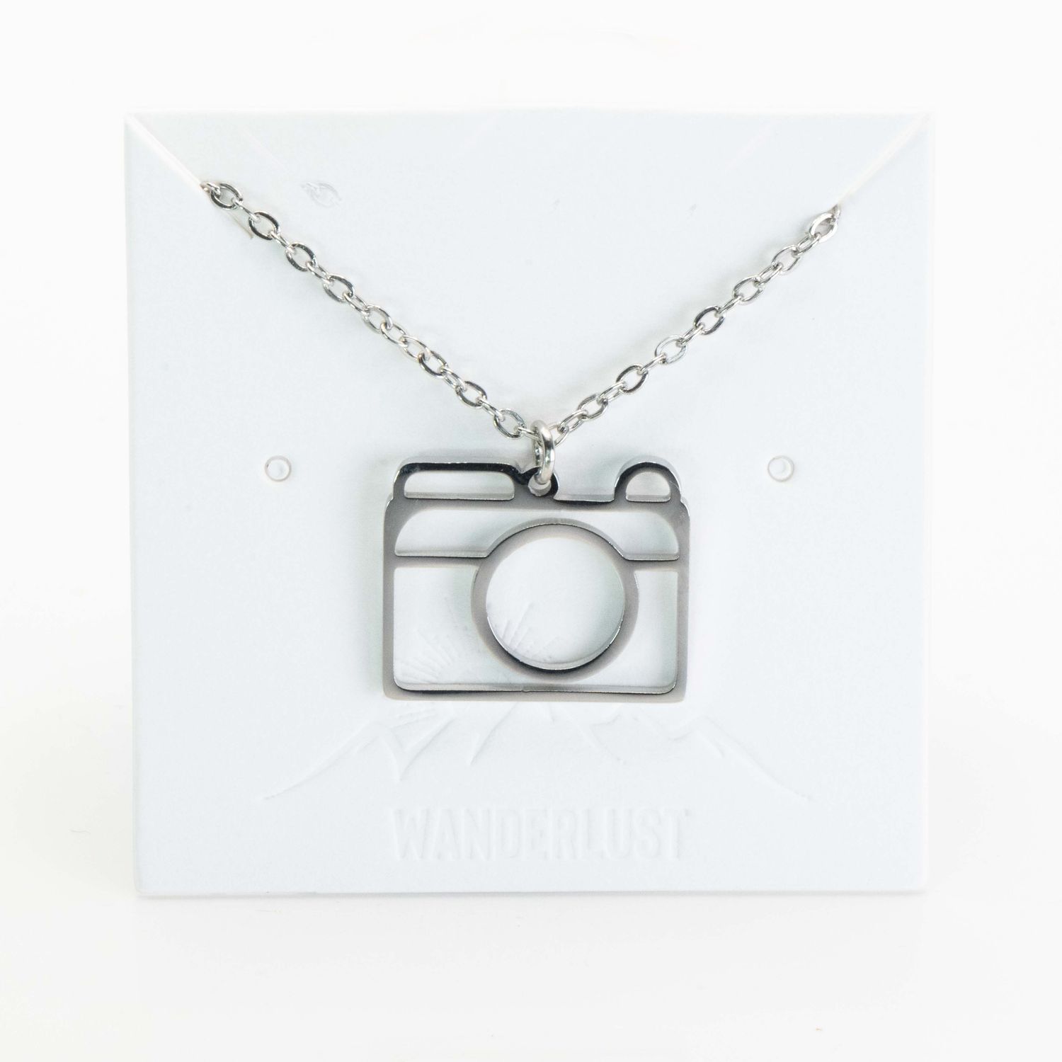 Stainless Steel Necklaces Abstract Line Camera | Silver