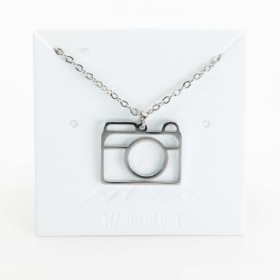 Stainless Steel Necklaces Abstract Line Camera | Silver