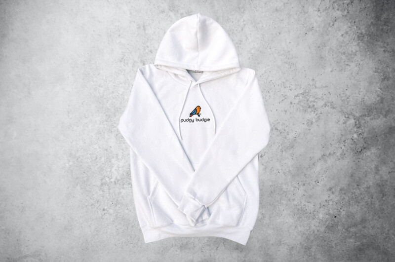 White Pudgy Budgie® Classic Hoodie
(Made in Melbourne)