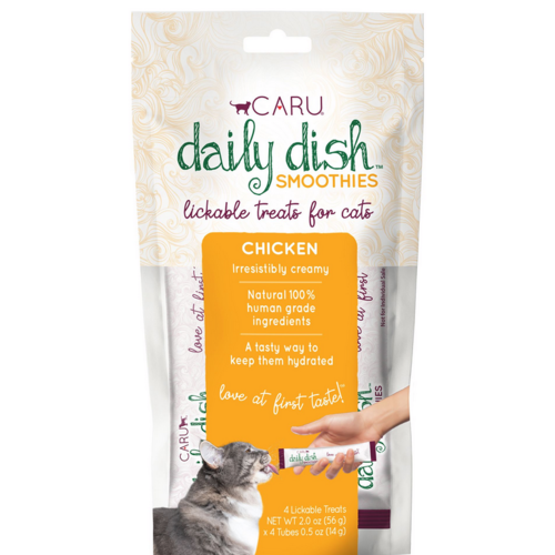 CARU Daily Dish Smoothie Lickable Treat for Cats - Chicken. Pack of 48