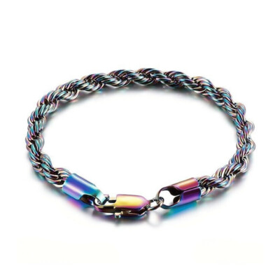Colour-Shift Braided Stainless Steel Bracelet