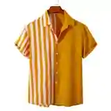 Halfway n Striped Yellow Short-Sleeve Shirt