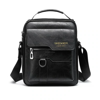 Black shoulder bag with adjustable strap