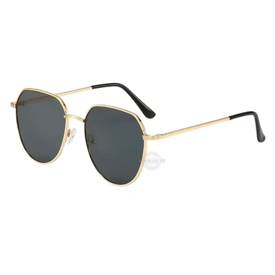 Gold frame black lens unisex aviator sunglasses
