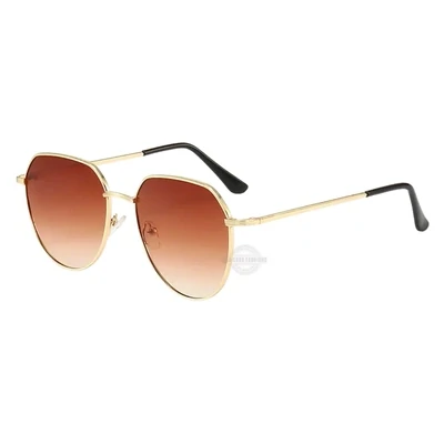 Gold Brown Unisex Modern Aviator Sunglasses