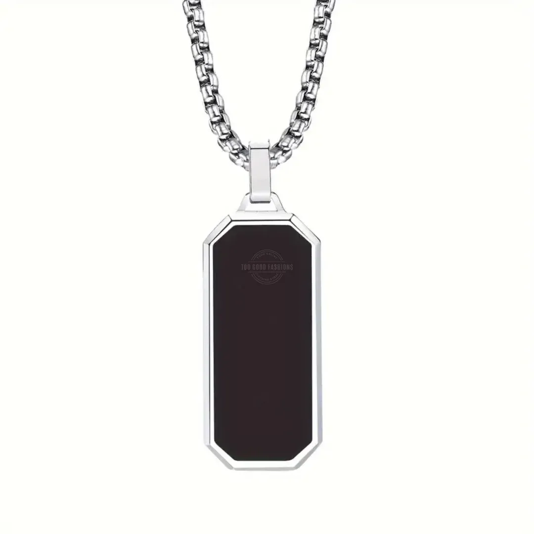 Rectangle Pendant Stainless Steel Necklace