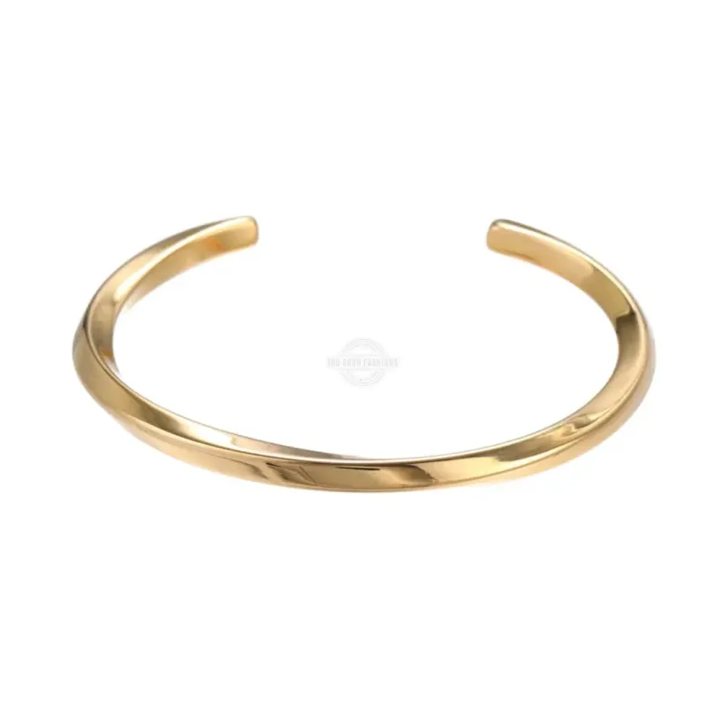 Gold minimalist bracelet cuff, modern and sleek design