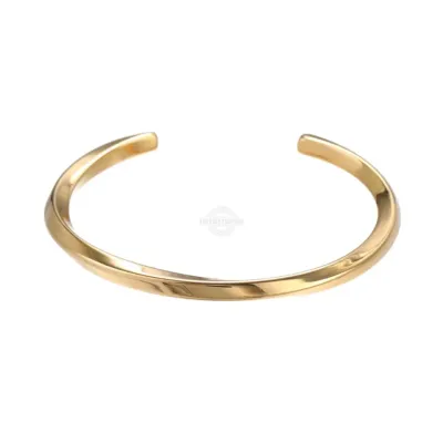 Gold minimalist bracelet cuff, modern and sleek design