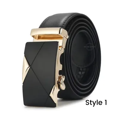 Automatic Ratchet Leather Belt - S1 Gold