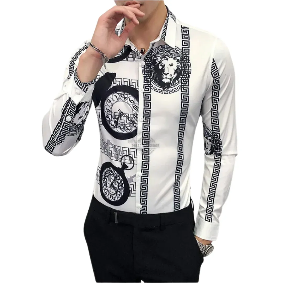 Luxury Lion Clock Long-Sleeve Shirt