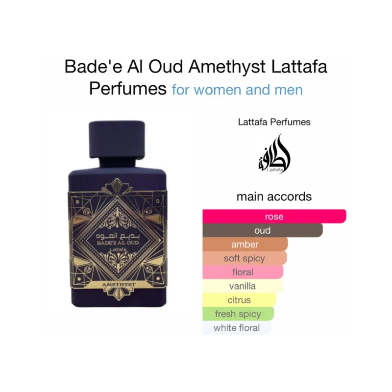 Lattafa Bade'e Al Oud Amethyst Unisex EDP Spray 100ml