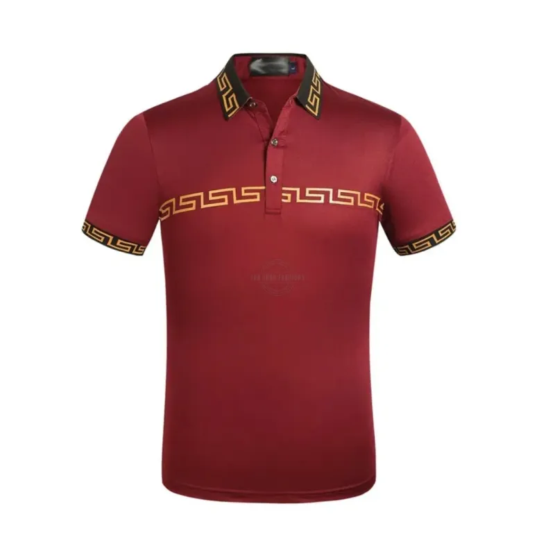 Men&#39;s red luxury cotton polo shirt
