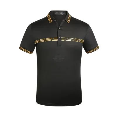 Men&#39;s black luxury cotton polo shirt