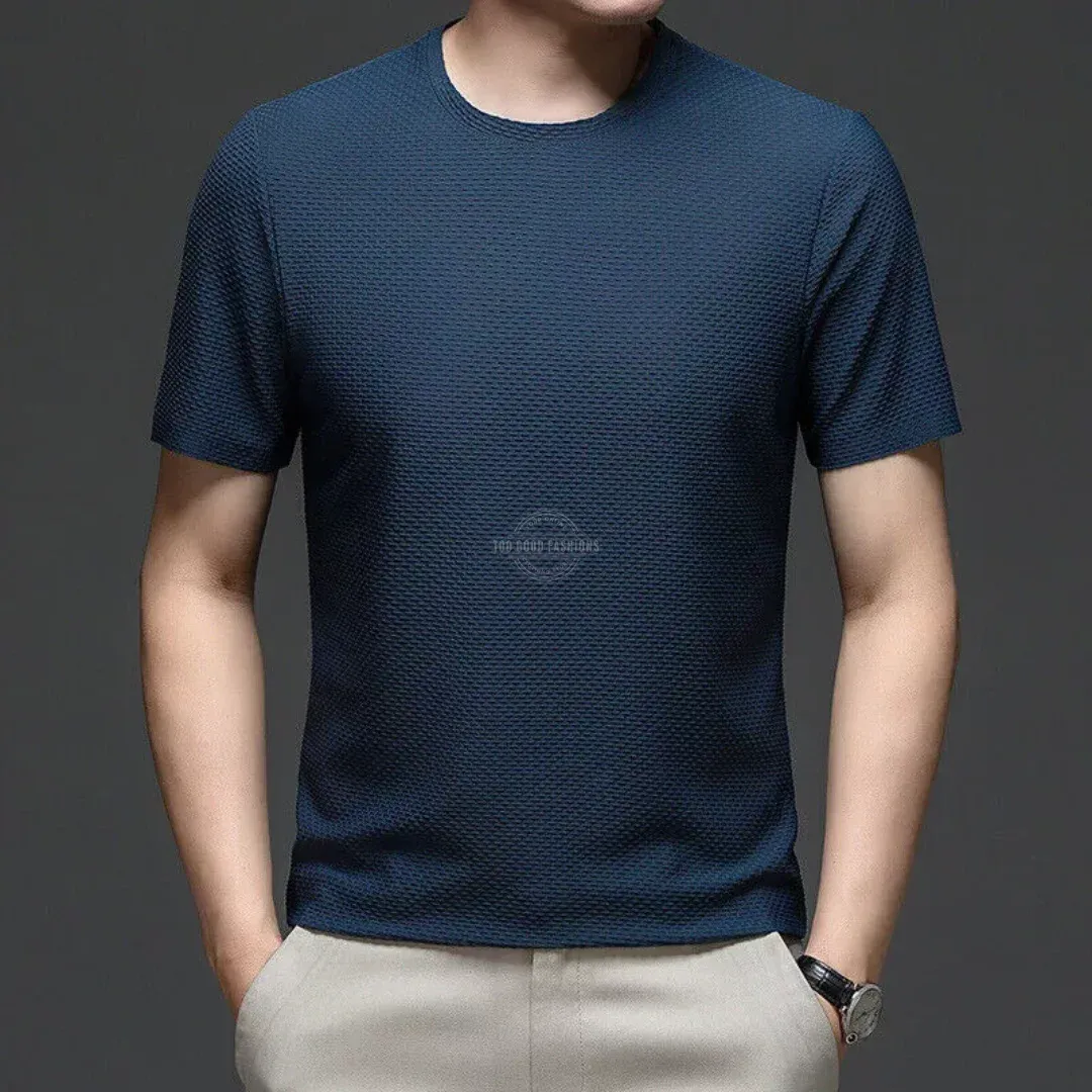 Men&#39;s blue textured lightweight t-shirt