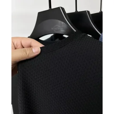 Black Premium Textured Lightweight T-Shirt