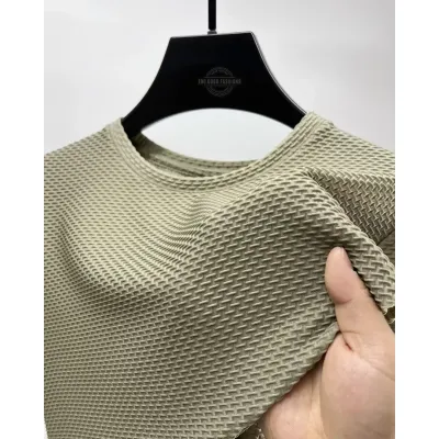Khaki Premium Textured Lightweight T-Shirt