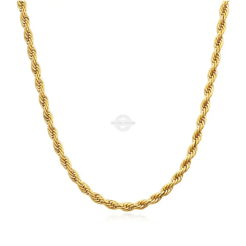 Gold braided rope necklace with timeless design