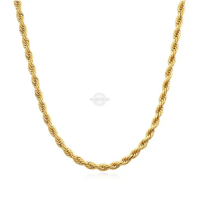 Gold braided rope necklace with timeless design