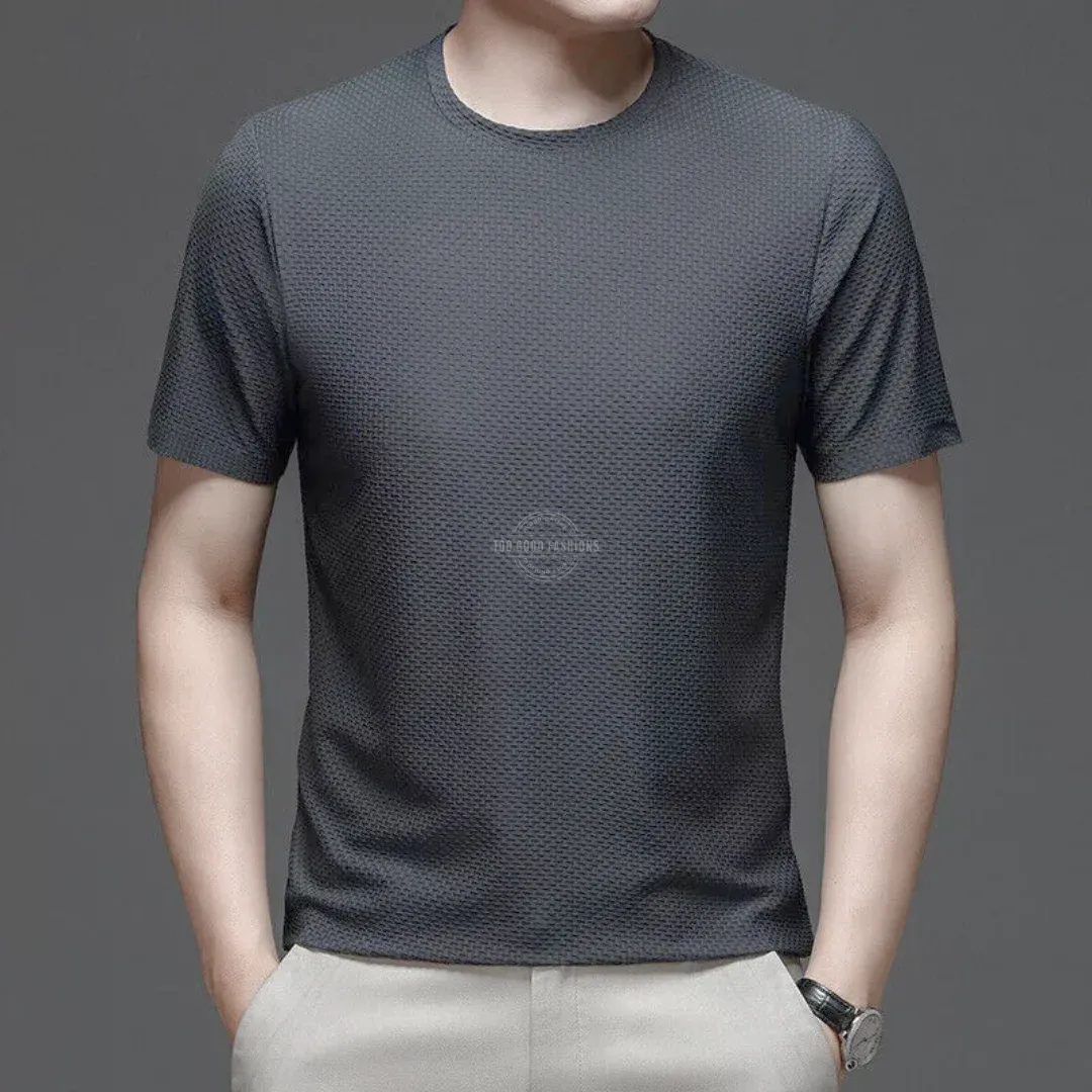 Men&#39;s dark gray textured lightweight t-shirt