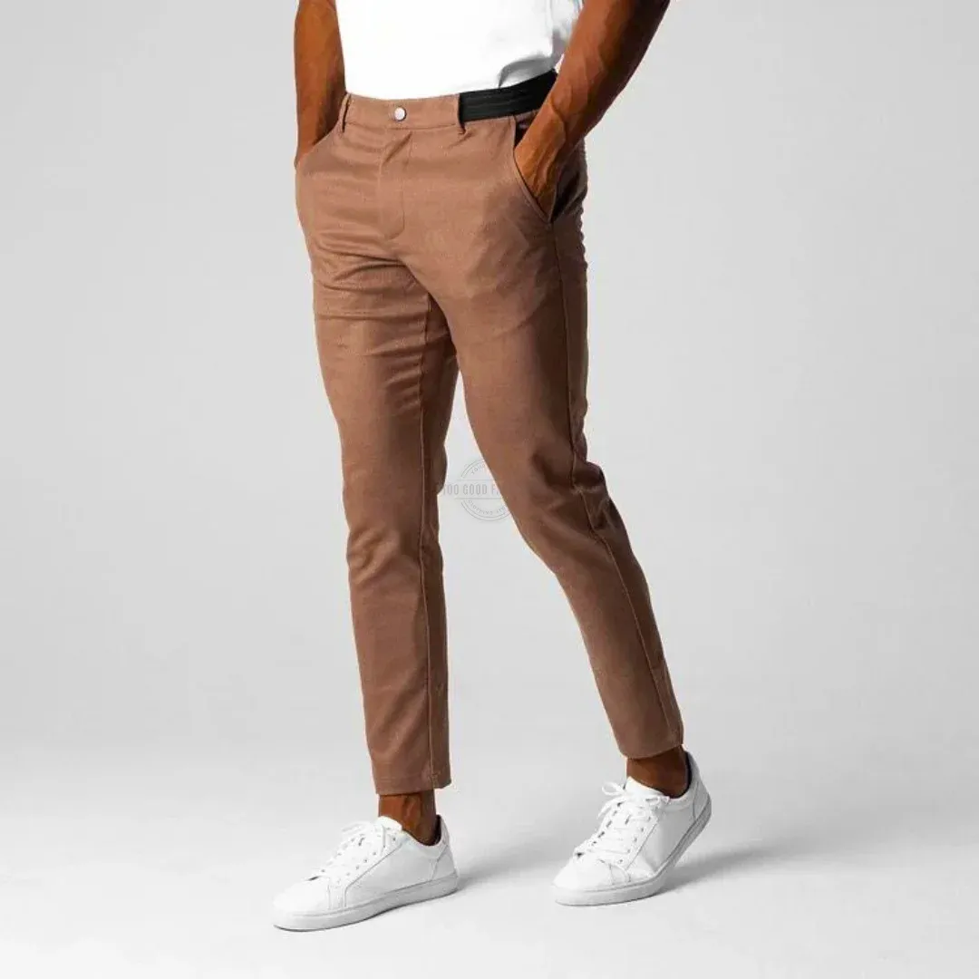 Brown Active Stretch Slim Fit Chino Pants