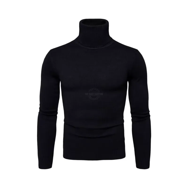 Men&#39;s black classic turtleneck sweater
