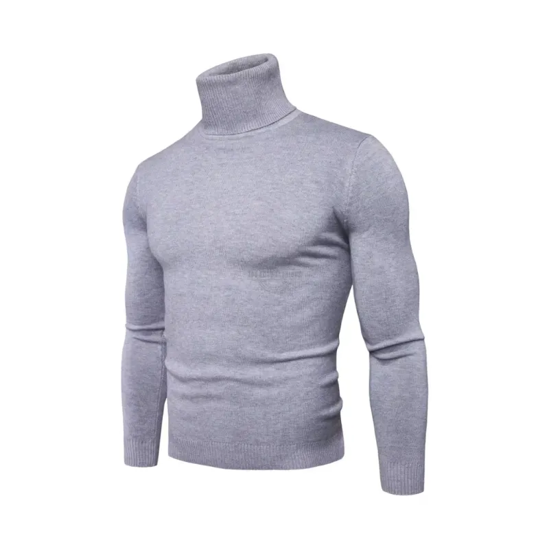 Light Gray Classic Turtleneck Sweater