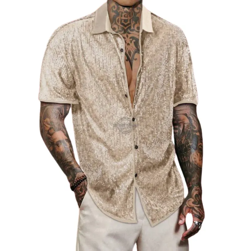 Gold Sequin Party Shirt