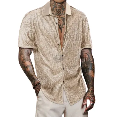 Gold Sequin Party Shirt