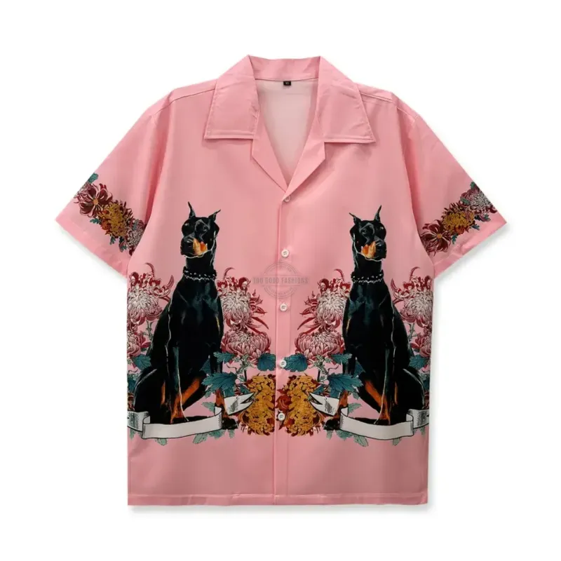 Pink Double Doberman Short-Sleeve Shirt