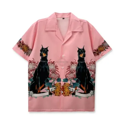 Pink Double Doberman Short-Sleeve Shirt