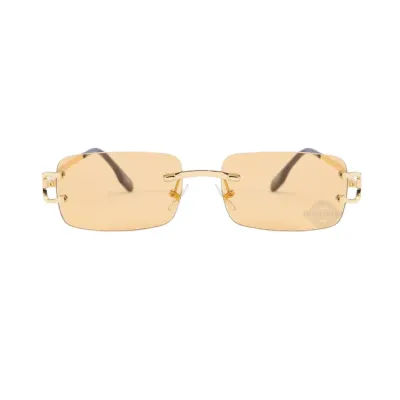 Gold Light Orange Unisex Rimless Shades