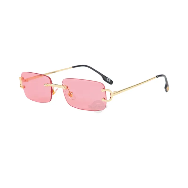 Gold Pink Unisex Rimless Shades