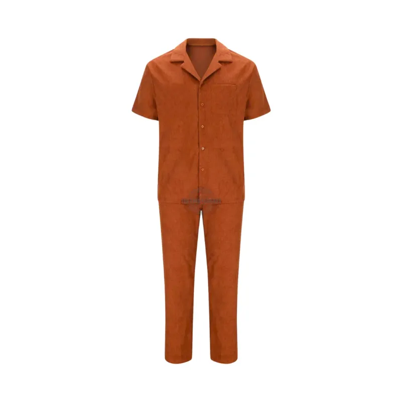 Brown Lounge Shirt &amp; Pants Two Piece Set